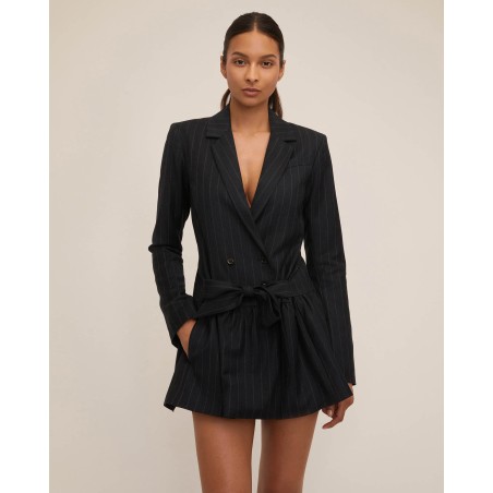 Value Edition Ainsley Pinstripe Drop Waist Blazer Dress