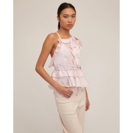 Value Edition Bex Ruffle Apron Top in Soft Pink On Hand Now