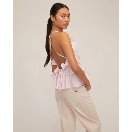 Value Edition Bex Ruffle Apron Top in Soft Pink On Hand Now