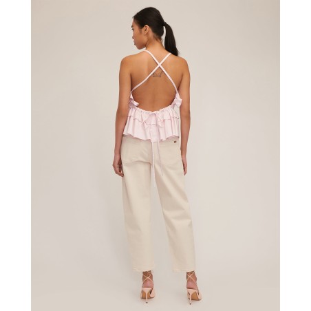 Value Edition Bex Ruffle Apron Top in Soft Pink On Hand Now