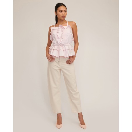 Value Edition Bex Ruffle Apron Top in Soft Pink On Hand Now