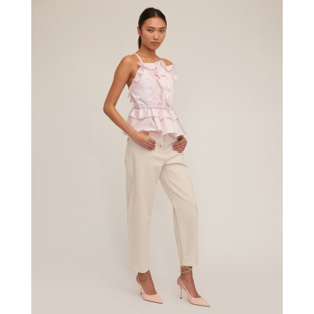 Value Edition Bex Ruffle Apron Top in Soft Pink On Hand Now