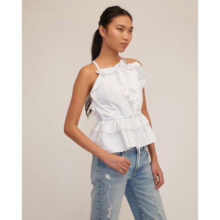 Value Edition Bex Ruffle Apron Top in White