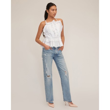 Value Edition Bex Ruffle Apron Top in White