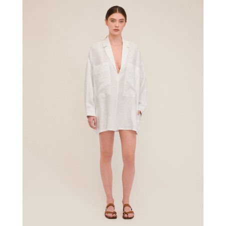 Value Edition Amanda Blazer Linen Tunic in White New Collection