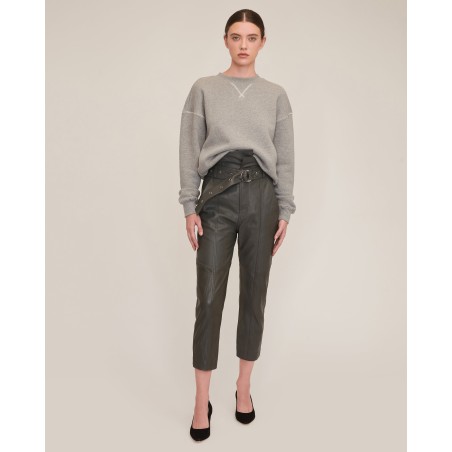 Value Edition Anniston Leather Pant in Charcoal In Stock