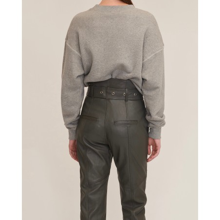 Value Edition Anniston Leather Pant in Charcoal In Stock